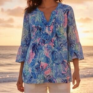 Lilly Pulitzer Hollie Linen Tunic XL NWT